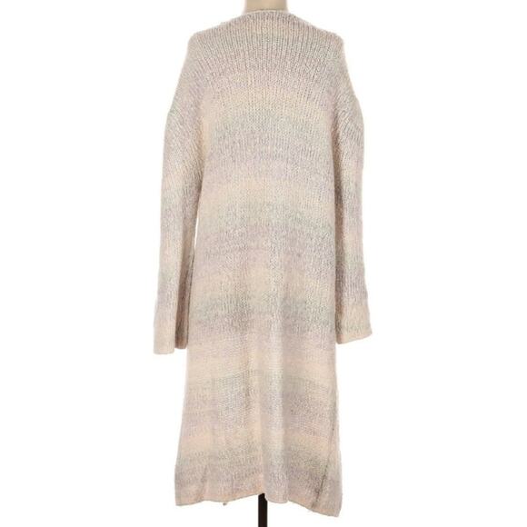 Free People Retro Stripe Ombre Pastel Rainbow Cardigan Sweater - Picture 3 of 5